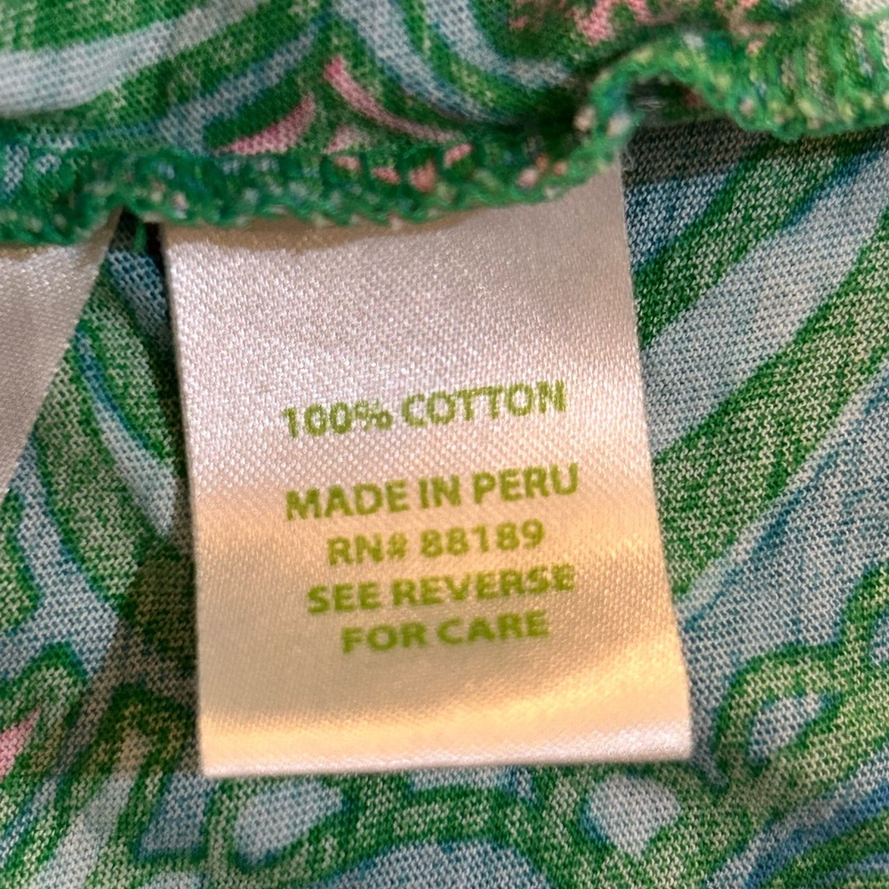 Lilly Pulitzer girls' shift dress vibrant “Multi Lily Lounge" palm print. - Picture 6 of 7